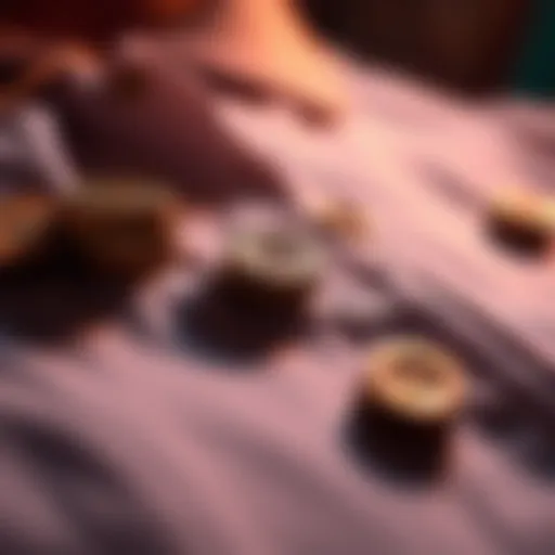 A close-up of shiny coins alongside buttons on a blouse, symbolizing the value of holding investments tight.